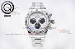 Perfect replica QF Rolex Daytona v3 Swiss 4130 mechanical white and black dial 